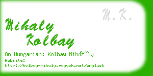 mihaly kolbay business card